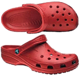 Crocs rubber shoe in red.