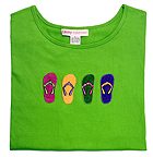 2/4-sleeved colorful flip flop tshirts.