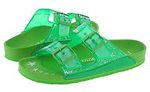Heidi Klum Birkenstock 'Star' sandals in green.