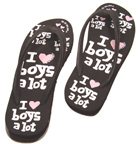 'I Love Boys flipflops -- these would've went perfectly with my 'WARNING: I Brake For Cute Guys' bumper sticker!