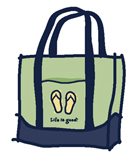 Life is Good flip flop tote bag.