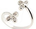 QVC J71124 sterling silver flower bypass toe ring.